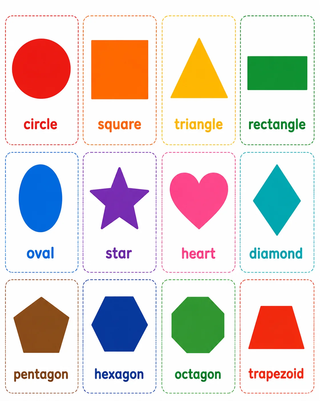 Basic Shapes Identification — free printable worksheet preview