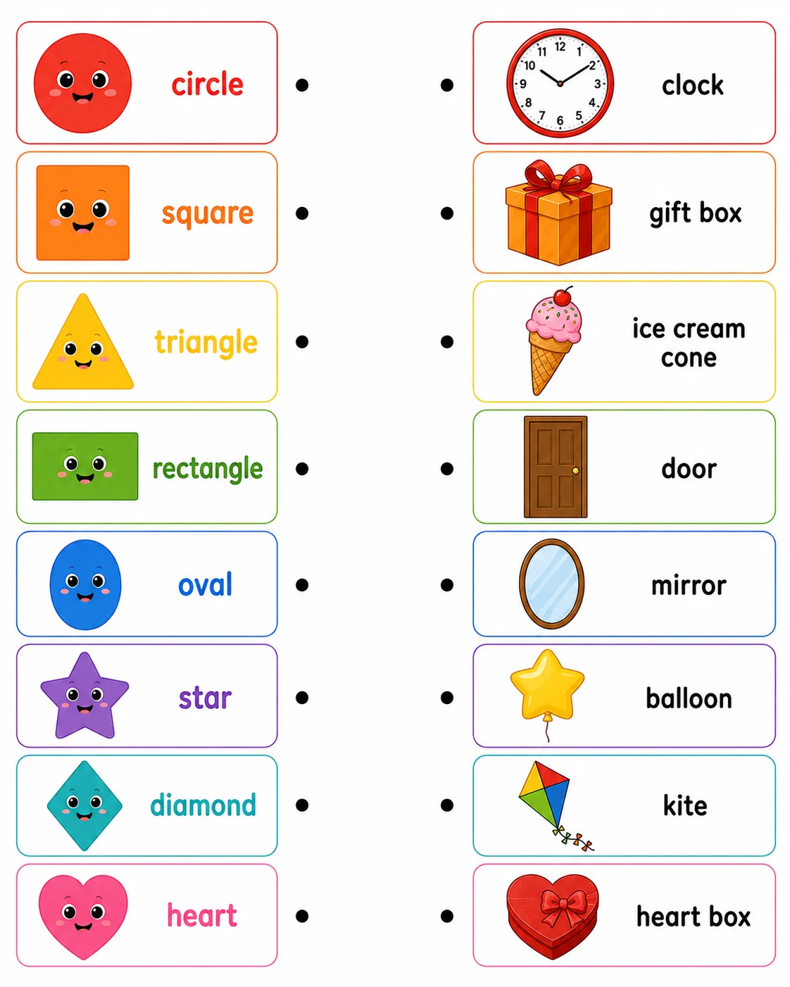 Shapes in Real Life Objects — free printable worksheet preview