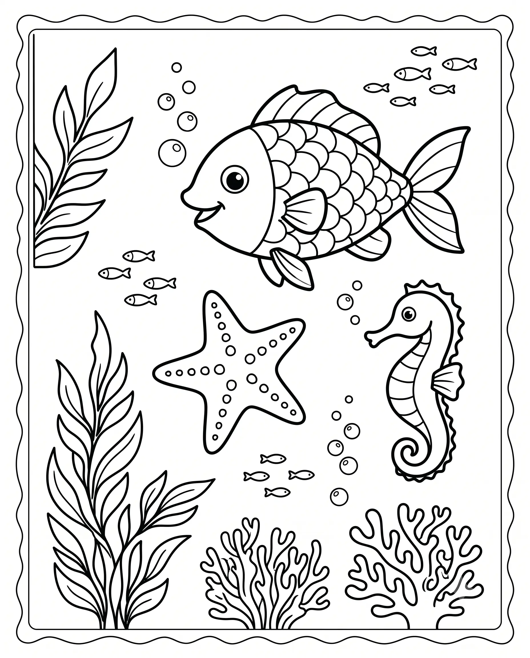 Under the Sea Coloring Worksheet — free printable worksheet preview