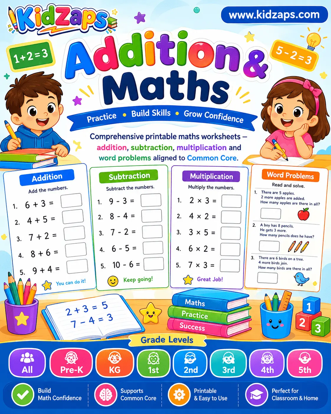 Addition & Math worksheet preview