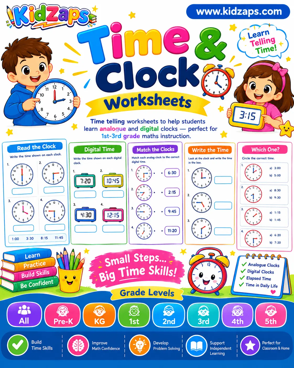 Time & Clock worksheet preview