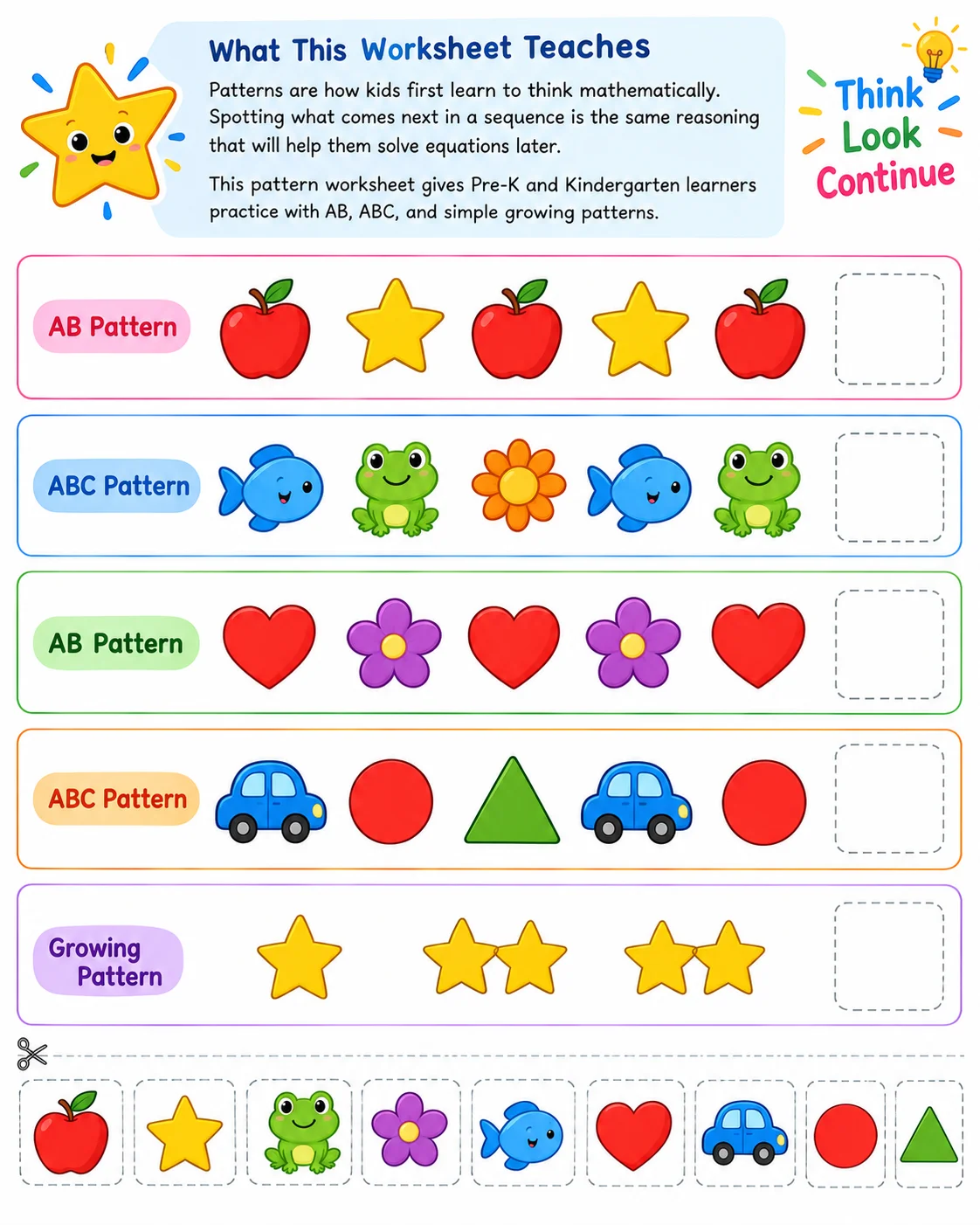 ABC Pattern Practice — free printable worksheet preview