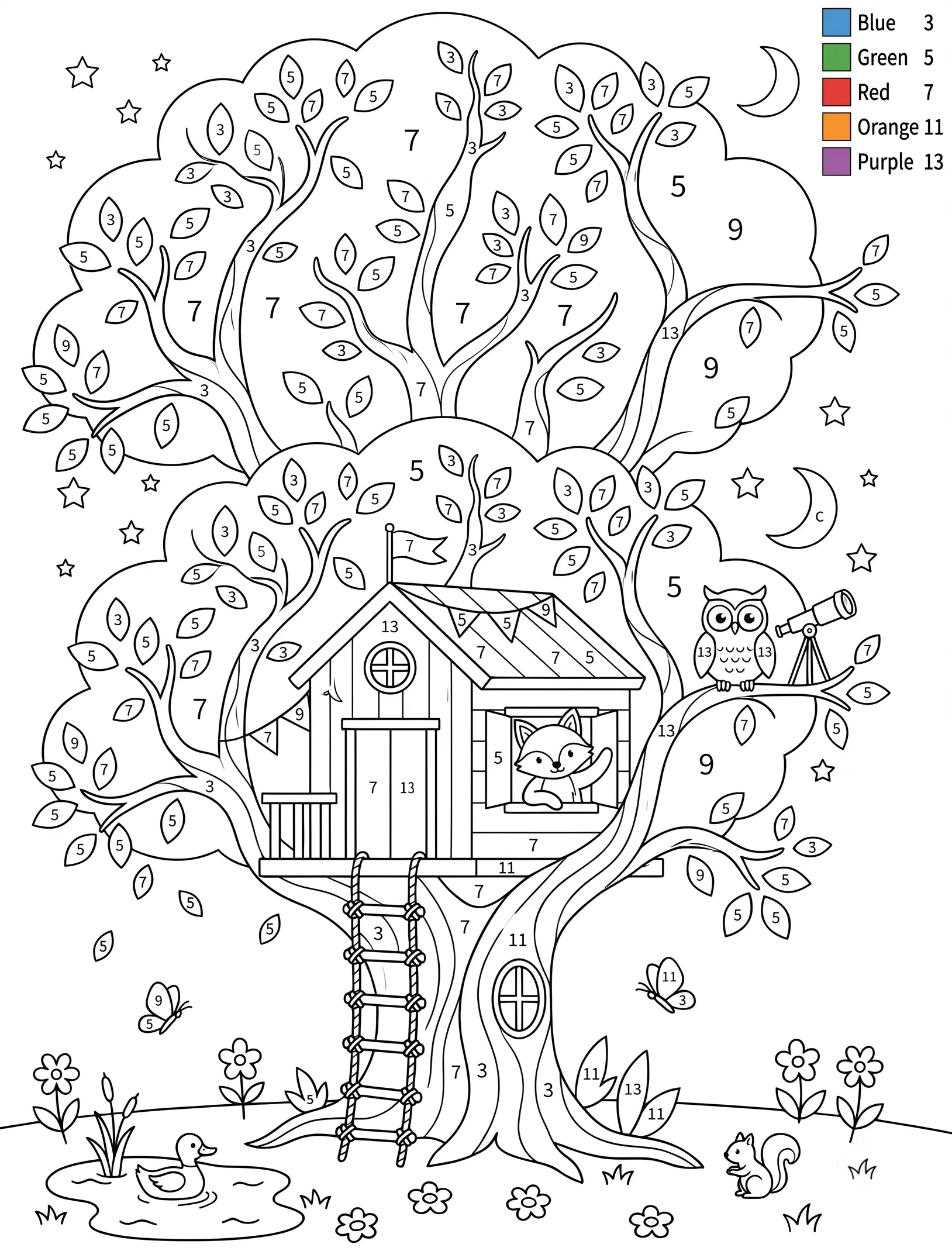 Color by Addition Worksheet — free printable worksheet preview