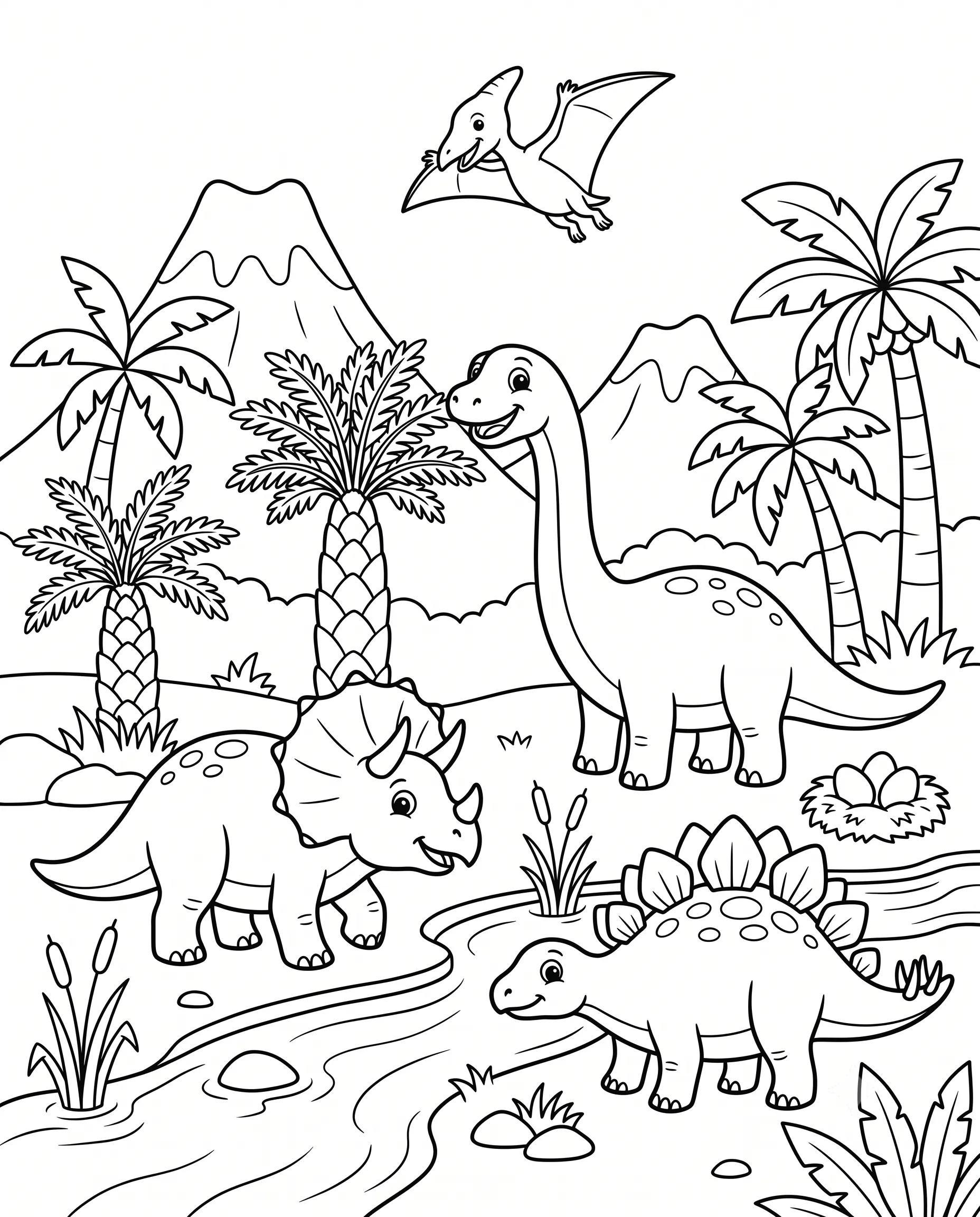 Dinosaur Coloring Adventure — free printable worksheet preview