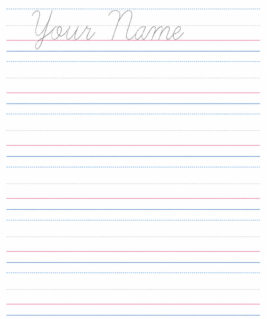 My Name in Cursive – printable worksheet