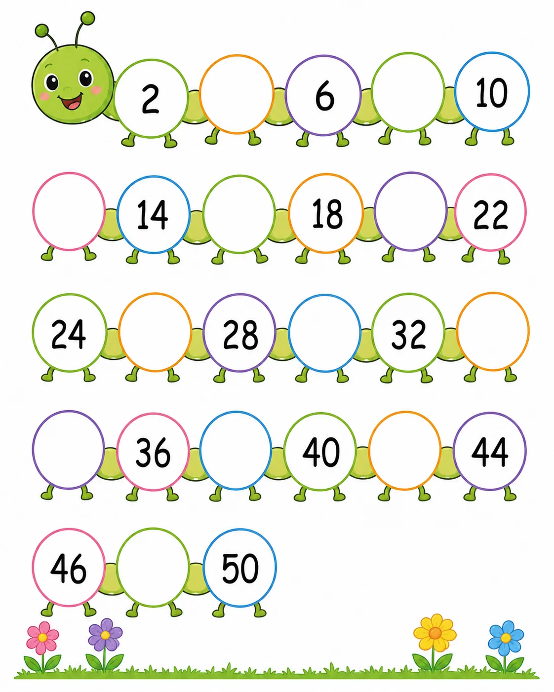 Skip Counting by 2s — free printable worksheet preview